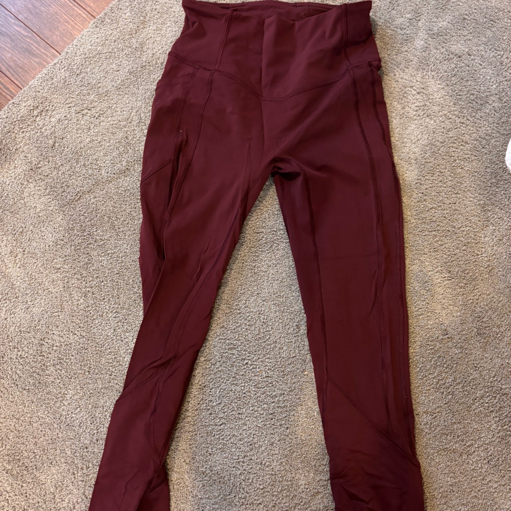 Maroon Lululemon leggings - time to sweat high rise”23